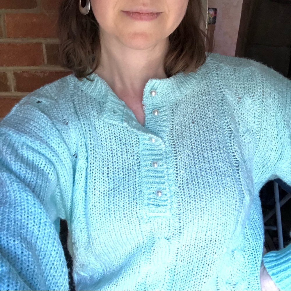 Vintage Sterling Harris Mint Green Sweater, Size S